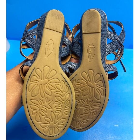 B.O.C. Born Concepts Blue Strappy Flat Slingback Sandals 7 M Casual Comfort - Picture 10 of 10